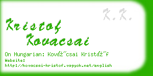 kristof kovacsai business card